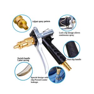 High Pressure Water Spray Nozzle Adjustable Hose Spray Car Wash Floor Cleaning & Gardening