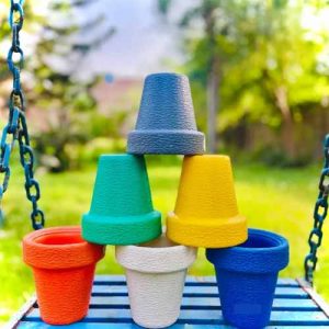 Fiber Plastic Pot 5 inch – 6 Pieces Set